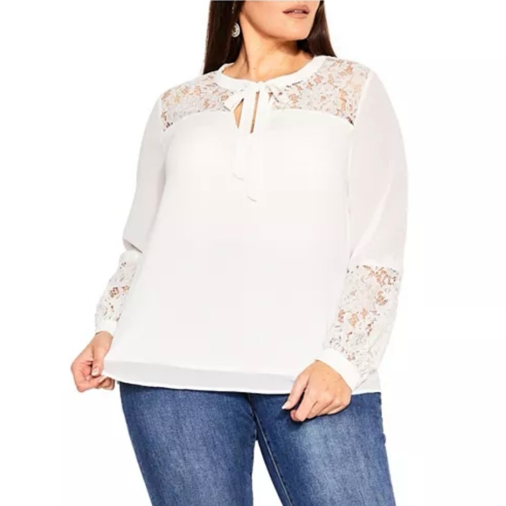 CITY CHIC PLUS SIZE LACE TOP